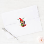 Amerikaanse Pit Bull Terrier-kerstcadeaus Ronde Sticker (Envelop)
