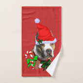 Amerikaanse Pit Bull Terrier Kerstmis Bad Handdoek (Handdoek)
