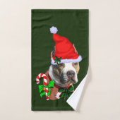 Amerikaanse Pit Bull Terrier Kerstmis Bad Handdoek (Handdoek)
