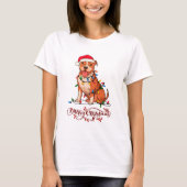 Amerikaanse Pit Bull Terrier Kerstverlichting Xmas T-shirt (Voorkant)