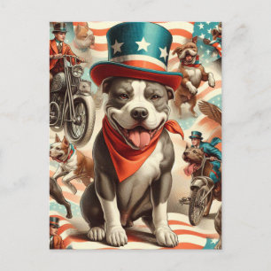 Amerikaanse Pit Bull Terrier Kunst Briefkaart