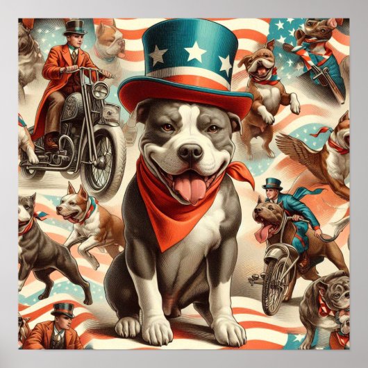  Amerikaanse Pit Bull Terrier Kunst Poster (Voorkant)