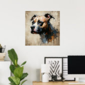 Amerikaanse Pit Bull Terrier-kunstposter Poster (Thuiskantoor)