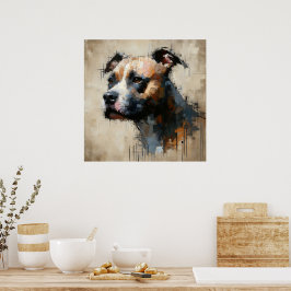 Amerikaanse Pit Bull Terrier-kunstposter Poster