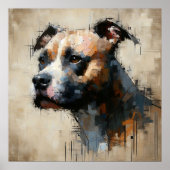 Amerikaanse Pit Bull Terrier-kunstposter Poster (Voorkant)