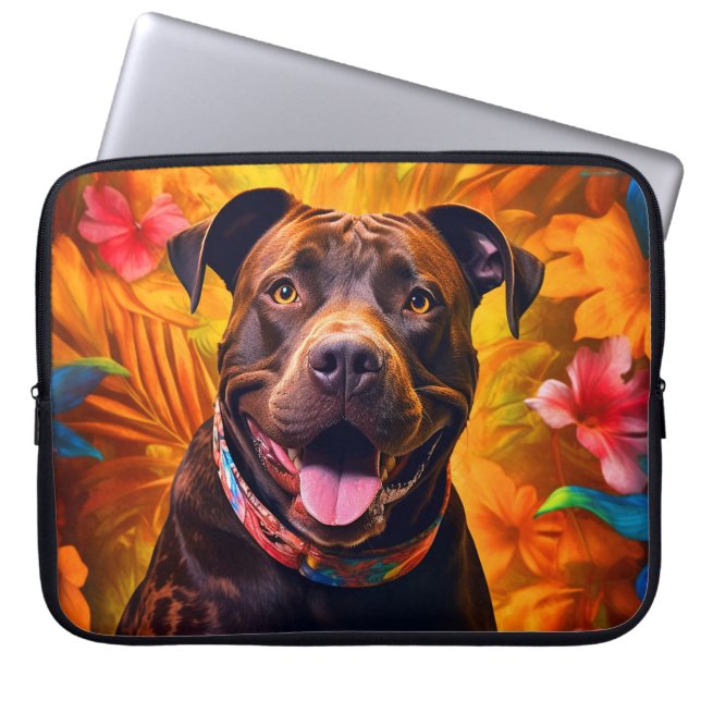 Amerikaanse Pit Bull Terrier-laptoptas Laptop Sleeve (Voorkant)