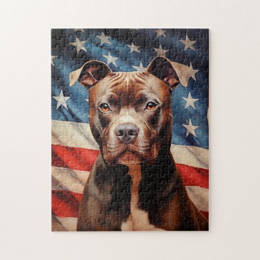 Amerikaanse Pit Bull Terrier Legpuzzel (Verticaal)