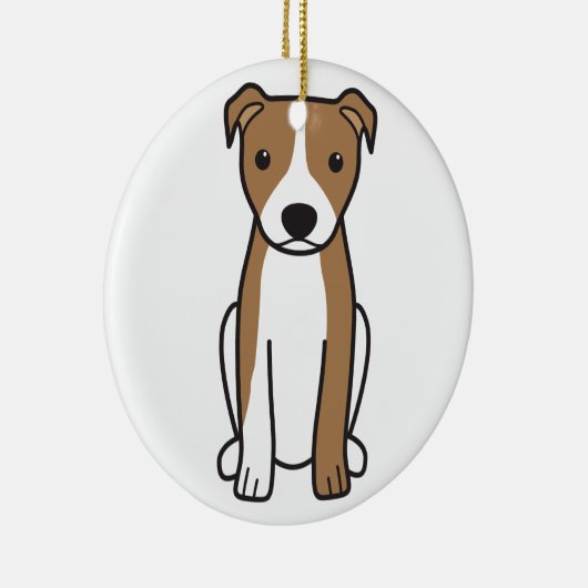 Amerikaanse Pit Bull Terrier (Natural Ears) Keramisch Ornament (Rechts)