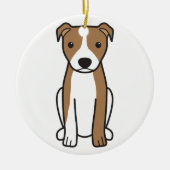 Amerikaanse Pit Bull Terrier (Natural Ears) Keramisch Ornament (Voorkant)
