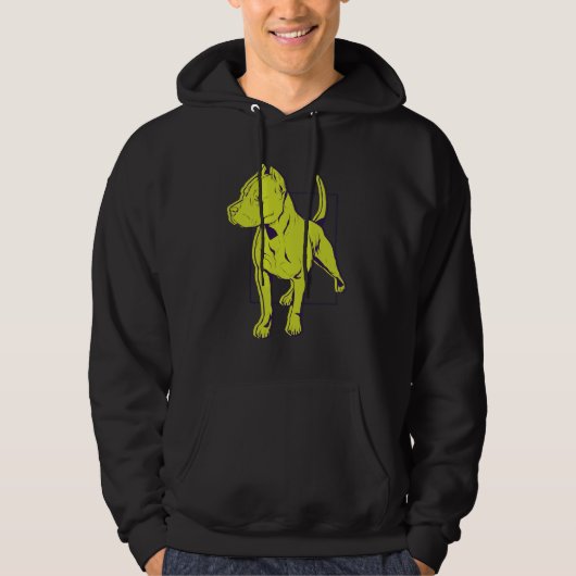 Amerikaanse Pit Bull Terrier Portret Hoodie (Voorkant)