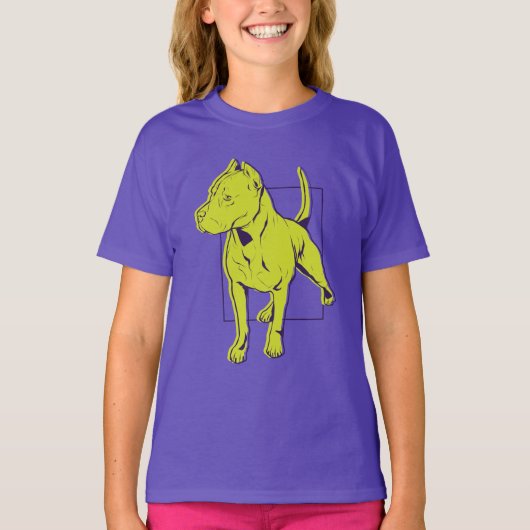 Amerikaanse Pit Bull Terrier Portret T-shirt (Voorkant)