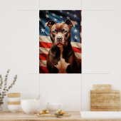 Amerikaanse Pit Bull Terrier Poster (Keuken)