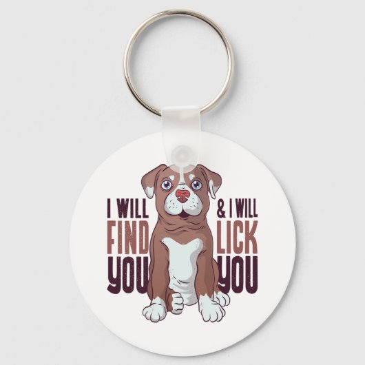Amerikaanse Pit Bull Terrier Puppy Dog Sleutelhanger (Voorkant)