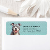 Amerikaanse Pit Bull Terrier retour adreslabels Etiket (Insitu)