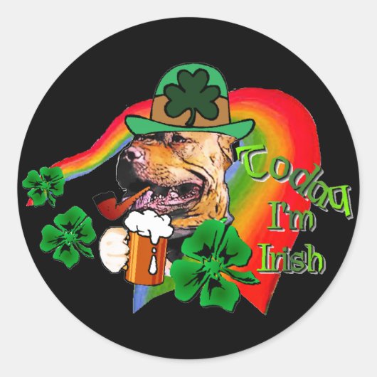 Amerikaanse Pit Bull Terrier Ronde Sticker (Voorkant)