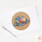 Amerikaanse Pit Bull Terrier Ronde Sticker (Envelop)