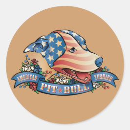Amerikaanse Pit Bull Terrier Ronde Sticker