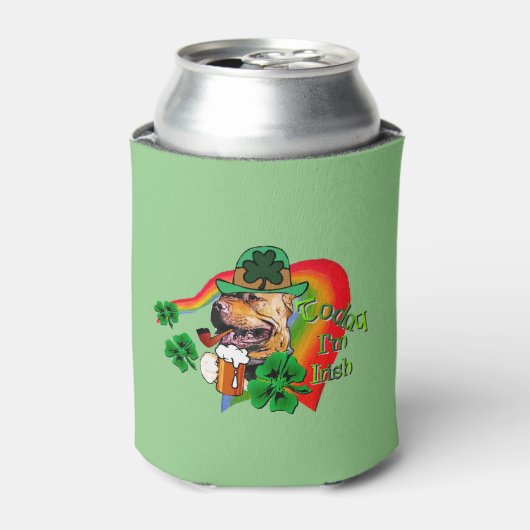 Amerikaanse Pit Bull Terrier Saint Patricks Day Blikjeskoeler (Blikje Voorkant)