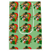 Amerikaanse Pit Bull Terrier Saint Patricks Day Medium Cadeauzakje (Achterkant)