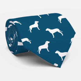 Amerikaanse Pit Bull Terrier Silhouetten Patroon B Stropdas