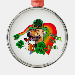 Amerikaanse Pit Bull Terrier St. Patricks Metalen Ornament