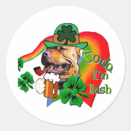 Amerikaanse Pit Bull Terrier St. Patricks Ronde Sticker