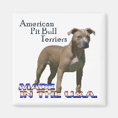 Amerikaanse Pit Bull Terriers : Vierkante Magneet (Voorkant)