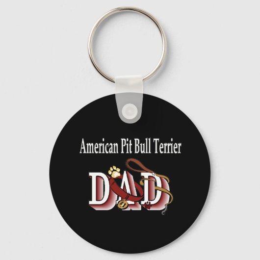 Amerikaanse Pit Bull Terrire Dad Sleutelhanger (Voorkant)