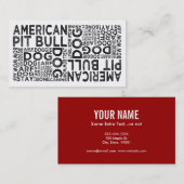 Amerikaanse Pit Bull Typografie Visitekaartje (Voorkant / Achterkant)