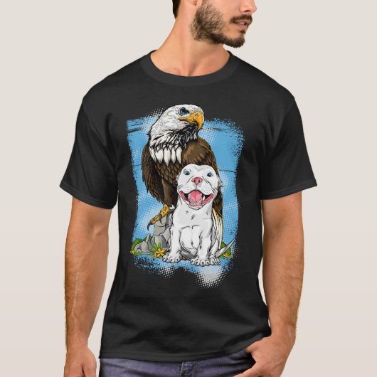 Amerikaanse Pit Bulls & amp Kale Eagle T-shirt (Voorkant)