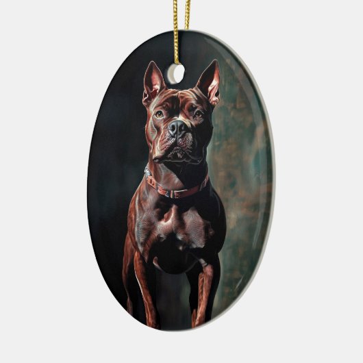 Amerikaanse pit-stier keramisch ornament (Links)