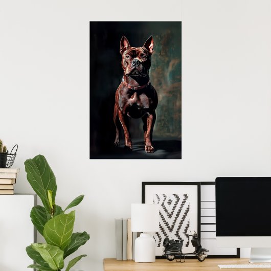 Amerikaanse pit-stier poster (Thuiskantoor)