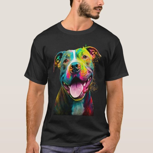 Amerikaanse Pitbull Colorful voor pitbull T-shirt (Voorkant)
