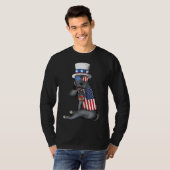 Amerikaanse Pitbull Dog Merica 4 juli Amerikaanse T-shirt (Voorkant volledig)