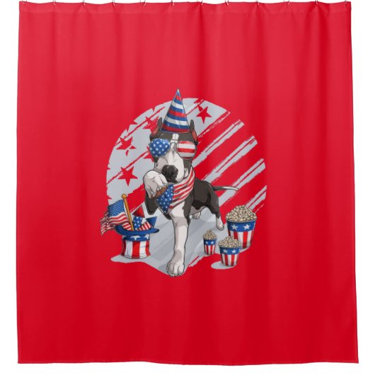 Amerikaanse Pitbull Douchegordijn (Voorkant)