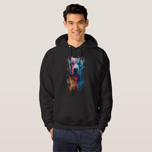 Amerikaanse Pitbull - Graffiti Ink Splash Hoodie (Voorkant volledig)