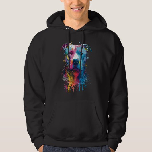 Amerikaanse Pitbull - Graffiti Ink Splash Hoodie (Voorkant)