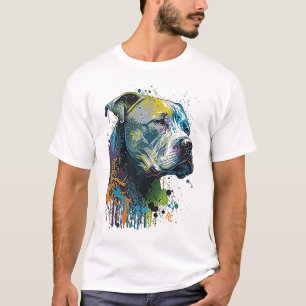 Amerikaanse Pitbull - Graffiti Ink Splash T-Shirt