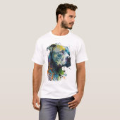 Amerikaanse Pitbull - Graffiti Ink Splash T-Shirt (Voorkant volledig)