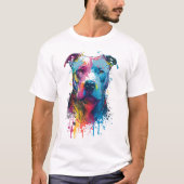 Amerikaanse Pitbull - Graffiti Ink Splash T-shirt (Voorkant)