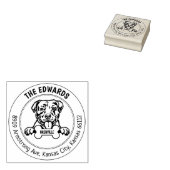 Amerikaanse Pitbull hond retour adres familie Rubberstempel (Gestempeld)