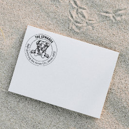 Amerikaanse Pitbull hond retour adres familie Rubberstempel