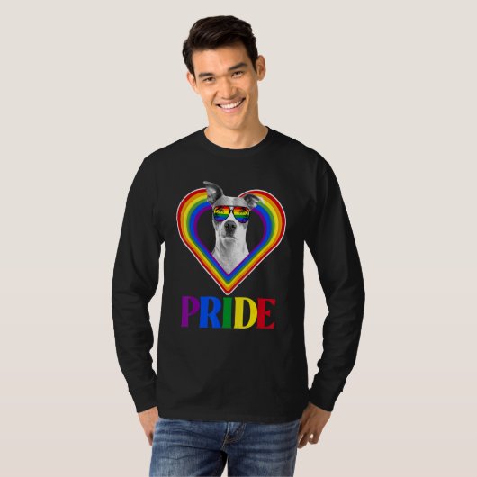 Amerikaanse Pitbull Rainbow Pride T-shirt (Voorkant volledig)