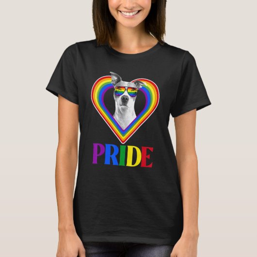 Amerikaanse Pitbull Regenboog Pride T-shirt (Voorkant)