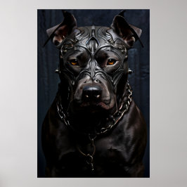 Amerikaanse Pitbull Terrier Black Metal Art Poster