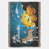Amerikaanse Pitbull Terrier Happy Halloween Deken (Voorkant Verticaal)