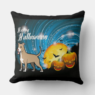 Amerikaanse Pitbull Terrier Happy Halloween Kussen