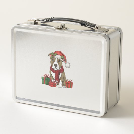 Amerikaanse Pitbull Terrier Hond Kerstfeesten San (Voorkant)
