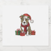 Amerikaanse Pitbull Terrier Hond Kerstfeesten San Sparkling Wijnetiket (Enkel label)