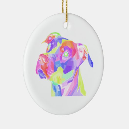 Amerikaanse Pitbull Terrier Pop Art Keramisch Ornament (Rechts)